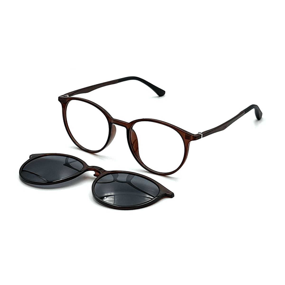 ARMAÇÃO CLIP ON 2 EM 1 MERRY Zeno Marrom