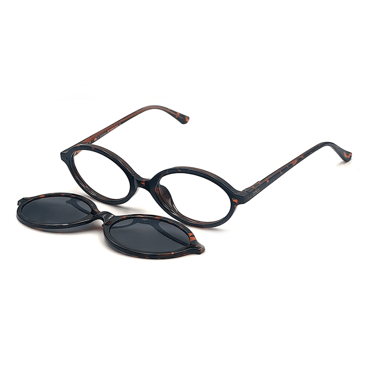 Armação Oval Clip On 2 Em 1 Jade Zeno