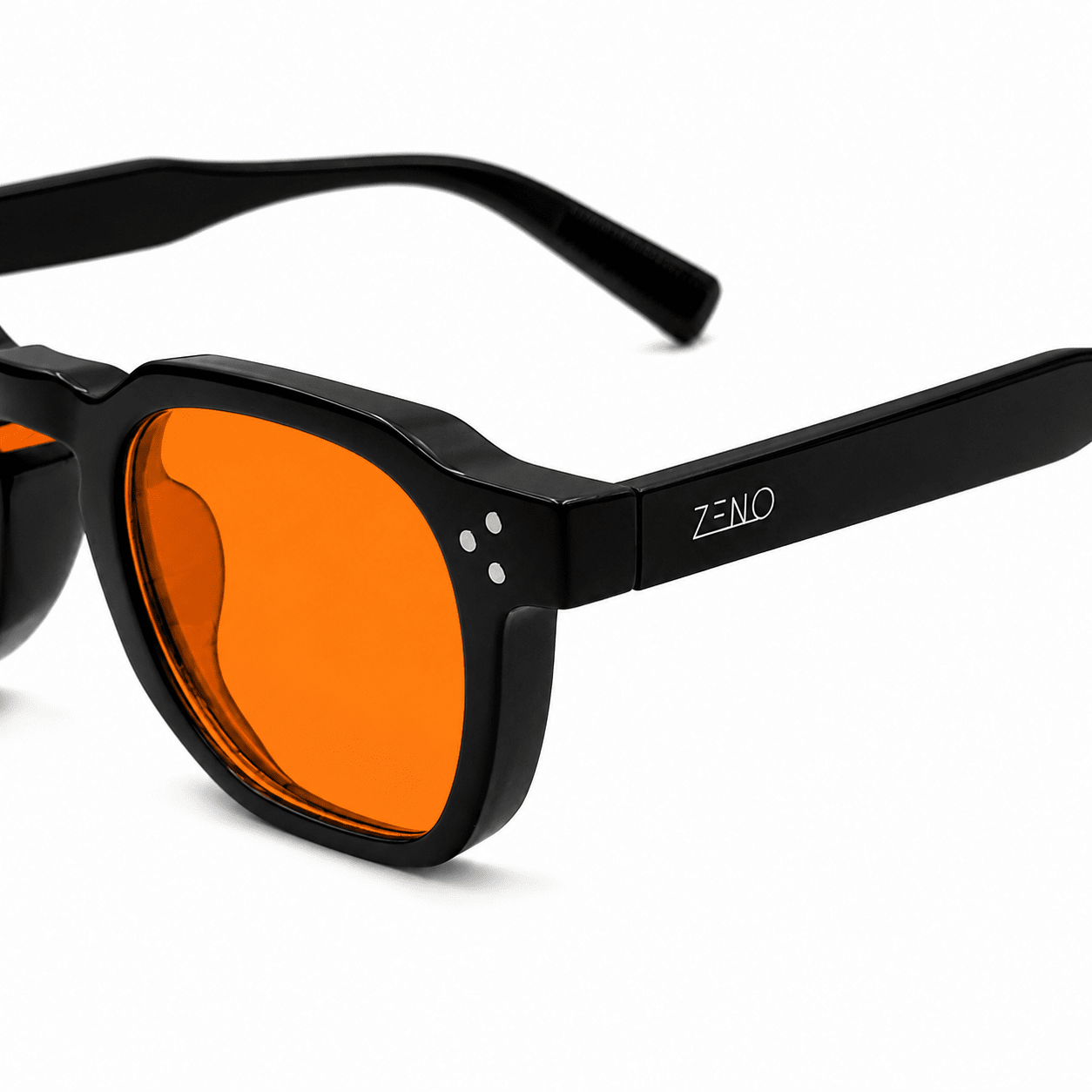 Óculos Anti Luz Azul Charlez Preto - Laranja Biohacking Óculos de Grau Zeno