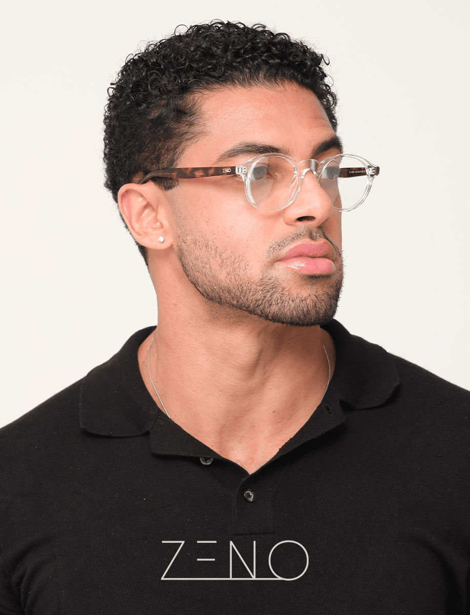 ÓCULOS LUAR TRANSPARENTE TARTARUGA Óculos de Grau Zeno