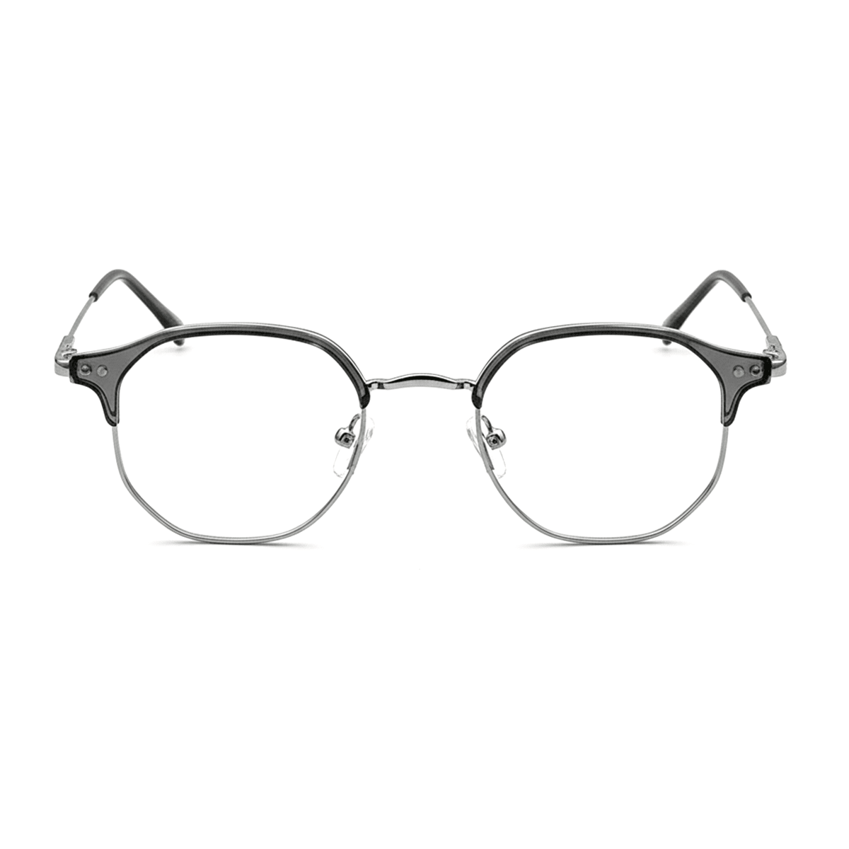 ARMAÇÃO HEXAGONAL MILES Óculos de Grau Zeno Cinza 
