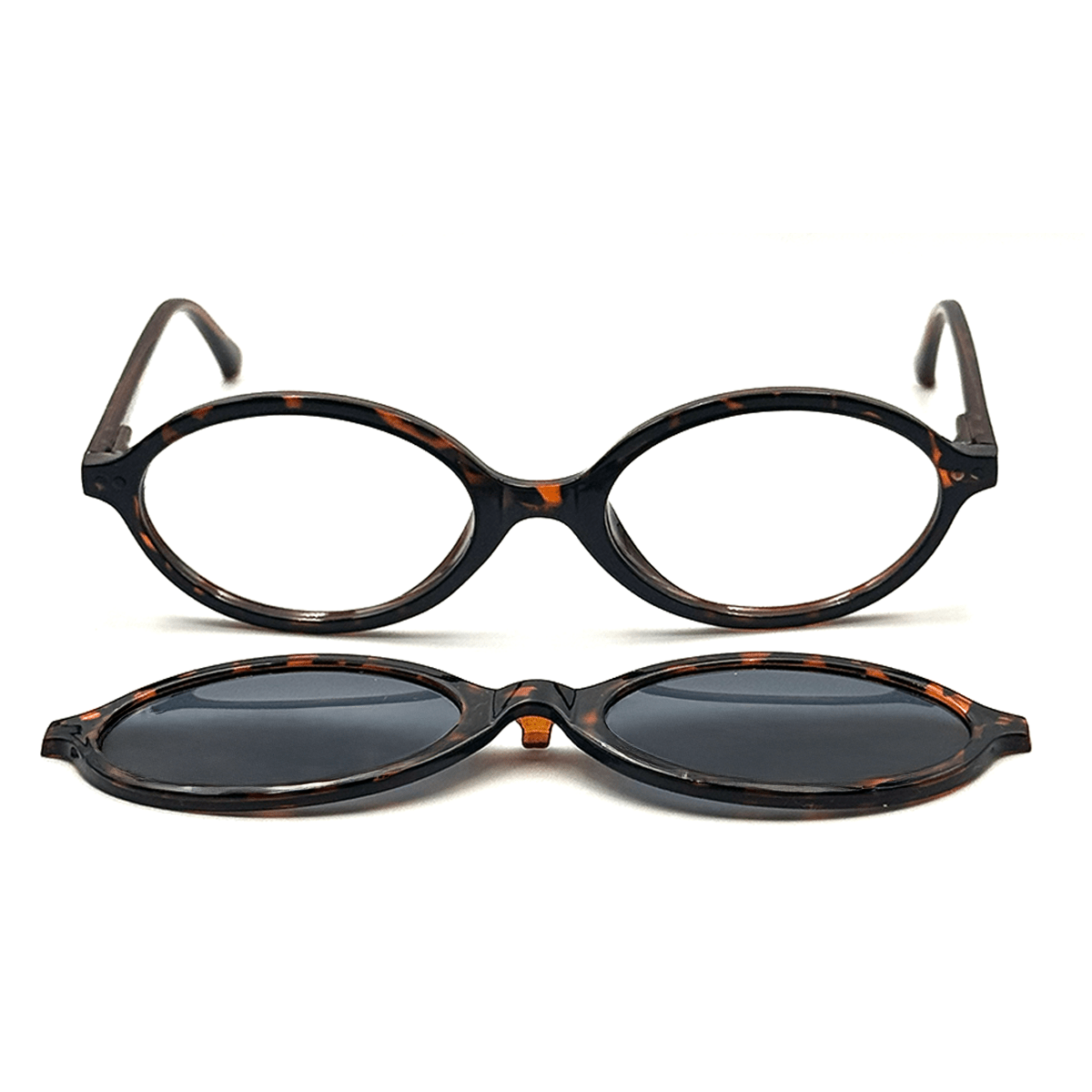 Armação Oval Clip On 2 Em 1 Jade Zeno Tartaruga 