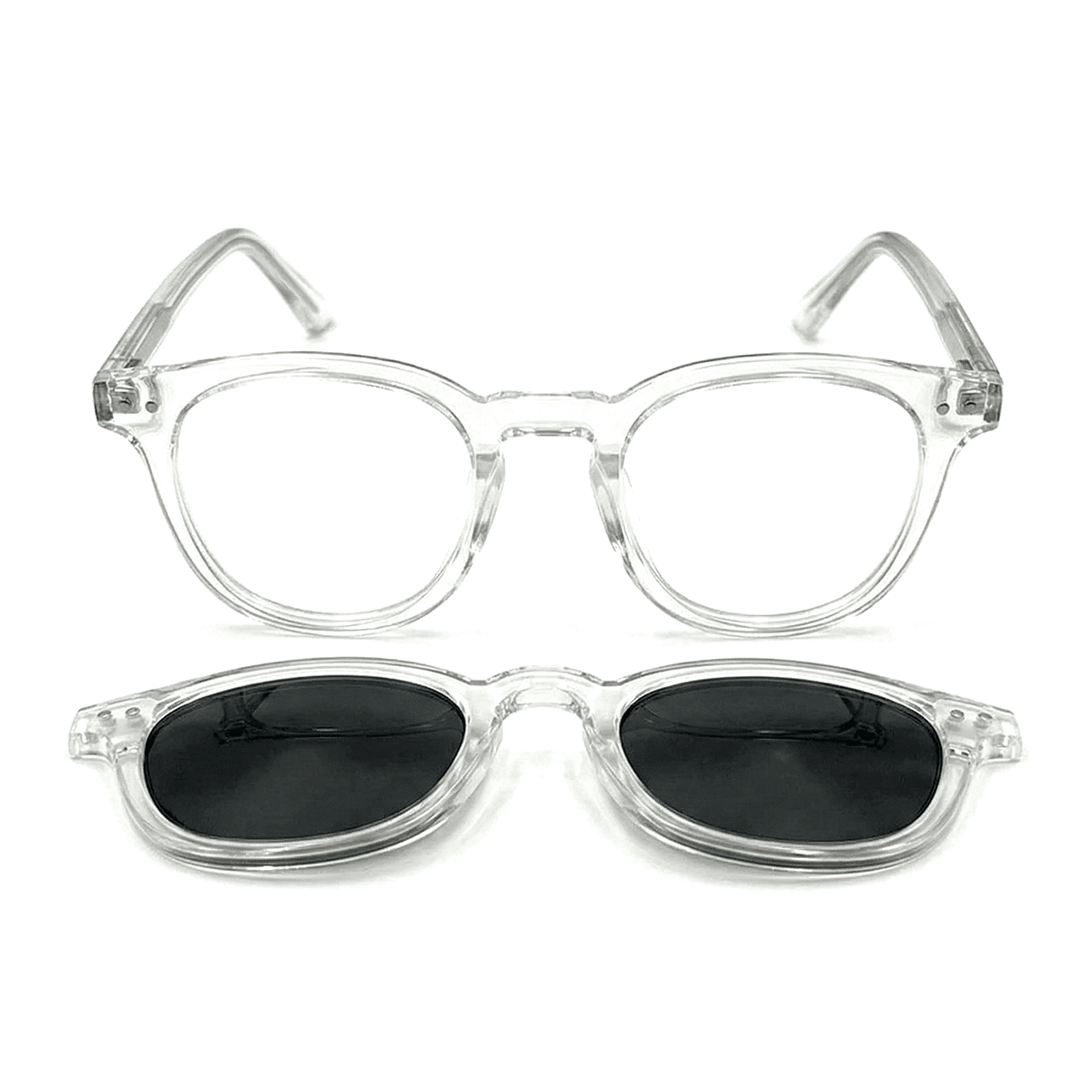 Armação Quadrada Clip On 2 Em 1 Horos Zeno Transparente 