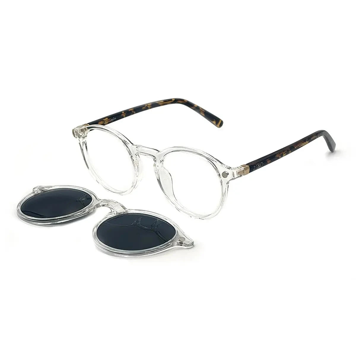 Armação Redonda Clip On 2 Em 1 Olivo Zeno 