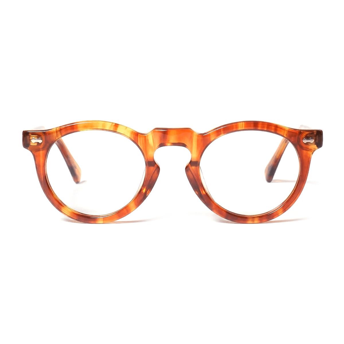 Armação Redonda Trevo Óculos de Grau Zeno Caramelo 