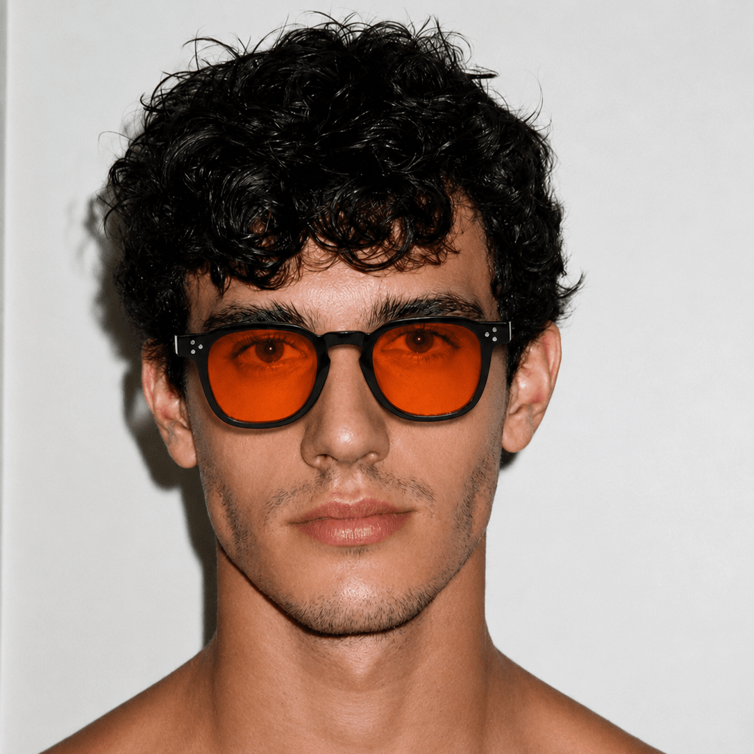 Óculos Anti Luz Azul Charlez Preto - Laranja Biohacking Óculos de Grau Zeno 