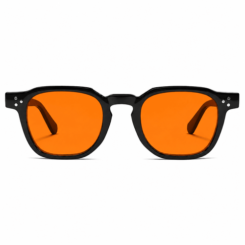 Óculos Anti Luz Azul Charlez Preto - Laranja Biohacking