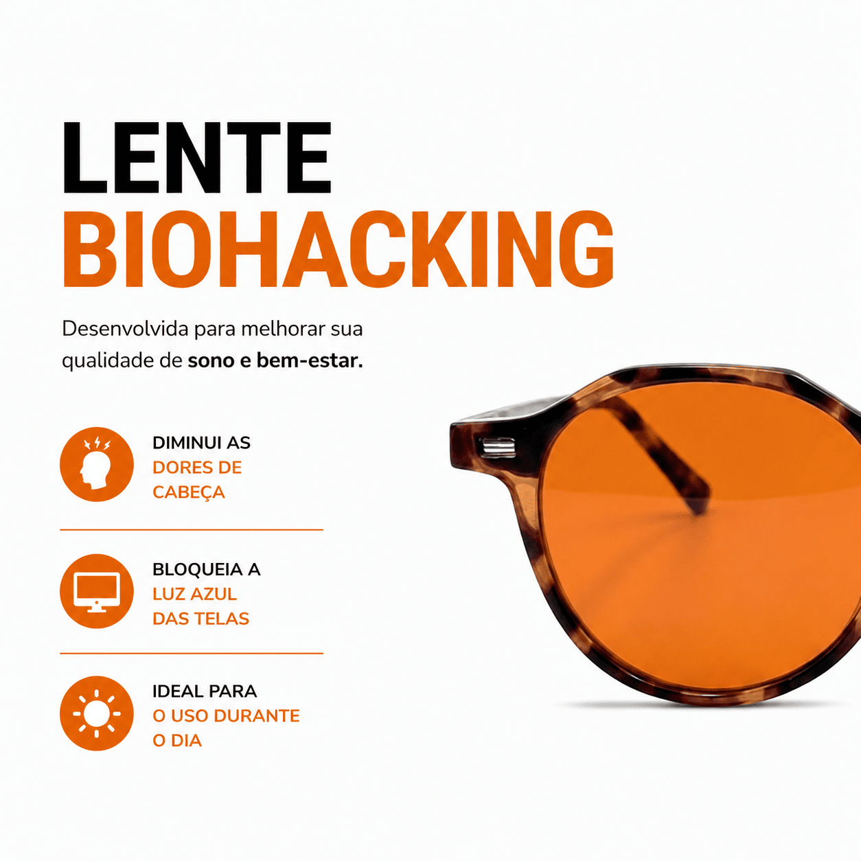 Óculos Anti Luz Azul Kozi Laranja Óculos de Grau Zeno 
